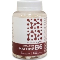 Магний В6, 135 мг чистого магния, витамин В6, Ноотериа Лабс, Extra Pure, Nooteria Labs, 60 капсул Магний В6, 135 мг чистого магния, витамин В6, Ноотериа Лабс, Extra Pure, Nooteria Labs, 60 капсул