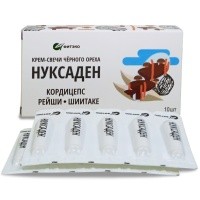Нуксаден Кордицепс, рейши, шиитаке, свечи черного ореха, Фитэко, 10 шт Нуксаден Кордицепс, рейши, шиитаке, свечи черного ореха, Фитэко, 10 шт
