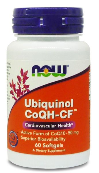 Убихинол, форма Q10, 50 или 100 мг, Ubiquinol, Kaneka QH, Now Foods (Нау фудс), 60 капсул — «МагазинВитамин»