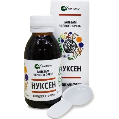 Нуксен шведская горечь, бальзам черного ореха с травами, улучшает функции ЖКТ, Фитэко, 100 мл — «МагазинВитамин»