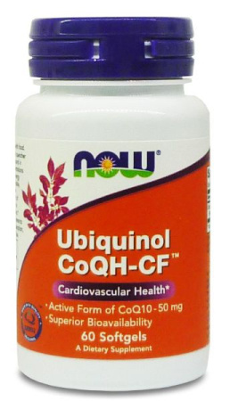 Убихинол, форма Q10, 50 или 100 мг, Ubiquinol, Kaneka QH, Now Foods (Нау фудс), 60 капсул