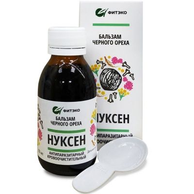 Нуксен 2 антипаразитарный, кровоочистительный, бальзам черного ореха на травах, Фитэко, 100 мл — «МагазинВитамин»