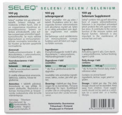 СЕЛЕК - органический селен 100 мкг из Финляндии, Ханкинтатукку, 60 таблеток — «МагазинВитамин»