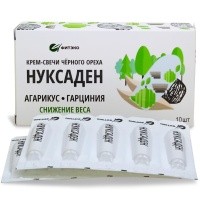 Нуксаден Агарикус Гарциния, свечи черного ореха для снижения веса, Фитэко, 10 шт Нуксаден Агарикус Гарциния, свечи черного ореха для снижения веса, Фитэко, 10 шт
